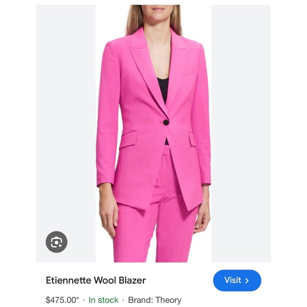 Theory Etiennette B Carnation Suiting Wool Blazer NWT